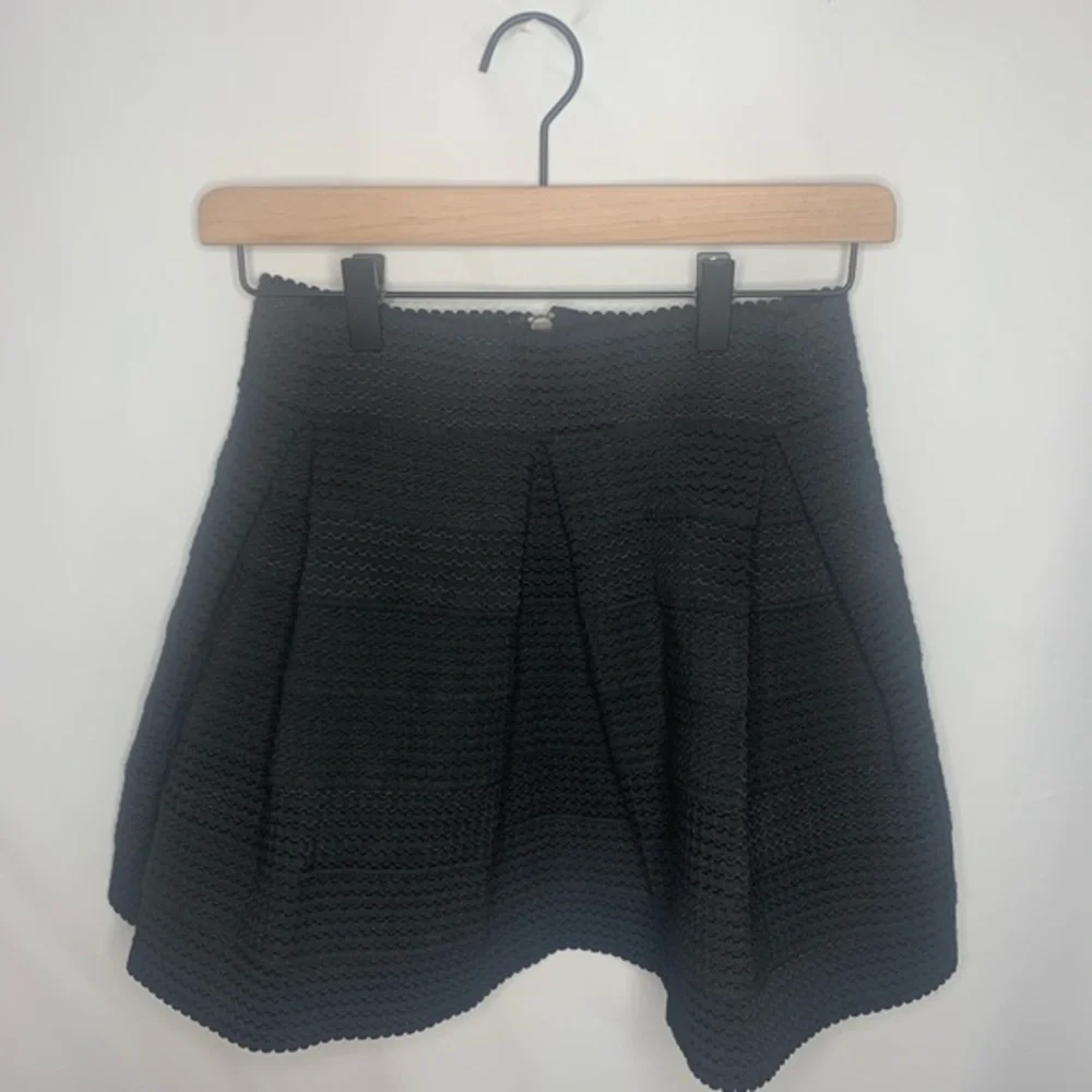 Devlin- Black Zip Up Mini Skirt